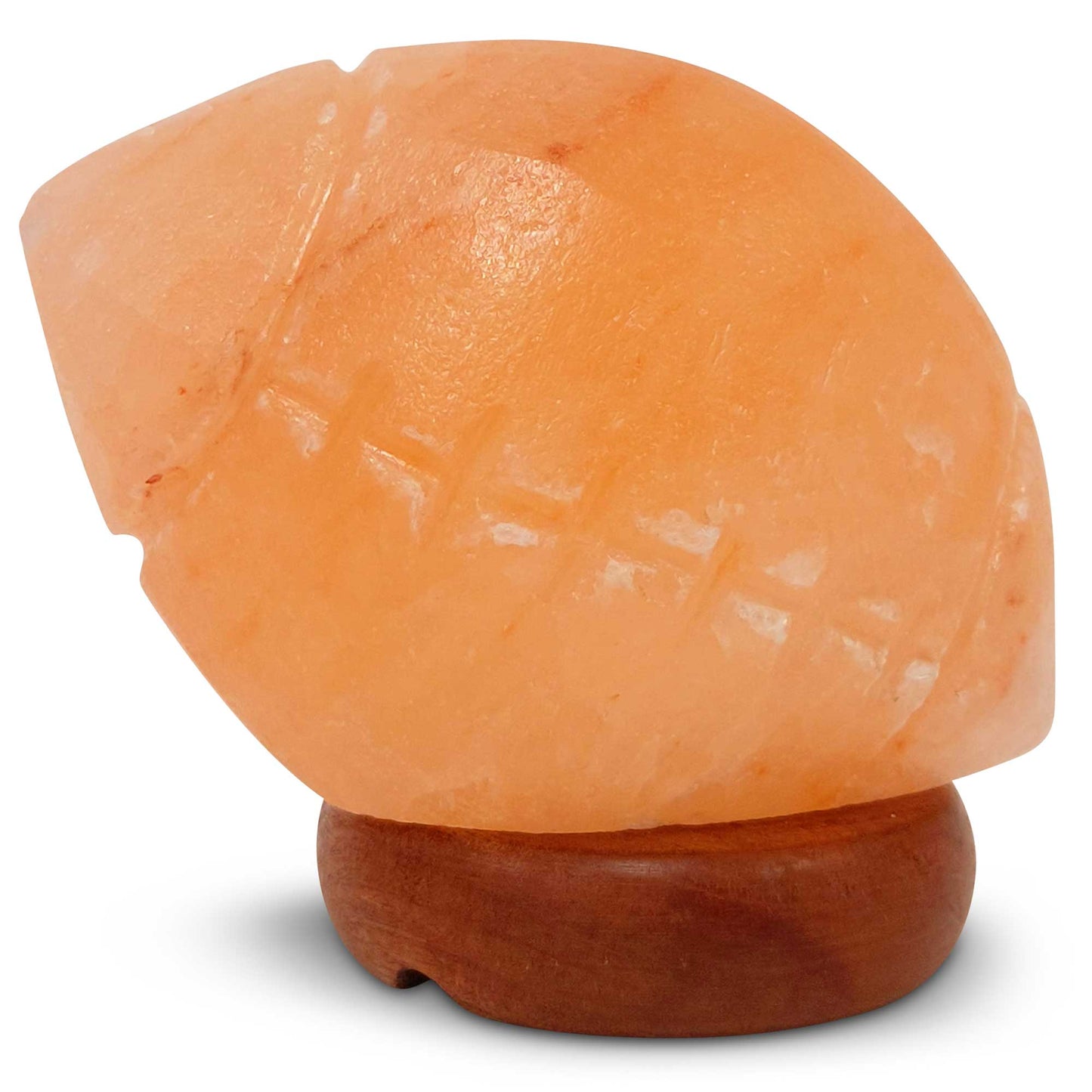 Himalayan Pink Salt Lamp - 12V 12W Rugby Footy Ball Shape Carved Crystal Rock
