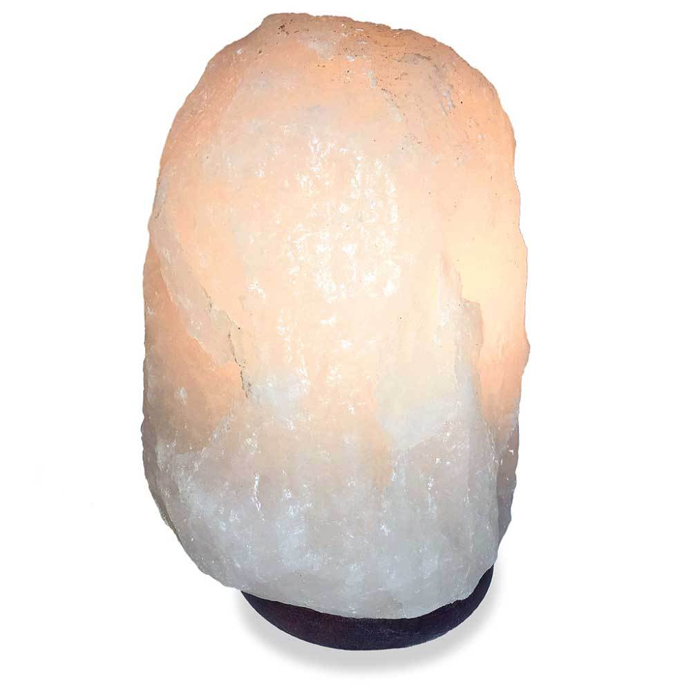 Himalayan White Rock Salt Lamps - 12V 12W Natural Shape Cut Unique Crystal Lamp