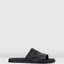 Hush Puppies Womens Paradise Slip On Leather Slides Black Sandals