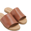 Hush Puppies Womens Paradise Slip On Leather Slides Dark Tan Sandals