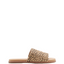 Hush Puppies Womens Paradise Slip On Leather Slides Tan Spotted Leopard Sandals