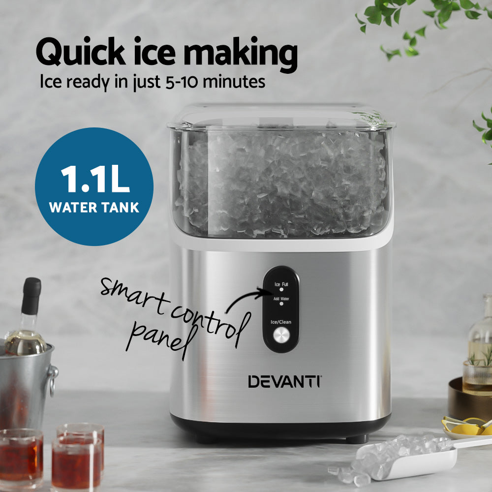 Devanti Ice Maker Machine 15kg Nugget Ice Cube