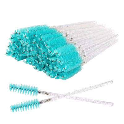 Disposable Eyelash Mascara Wands Spoolies 50PCS - Blue