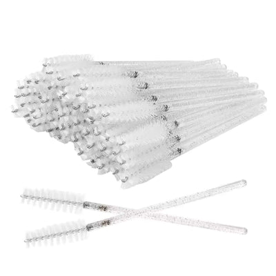 Disposable Eyelash Mascara Wands Spoolies 50PCS - White