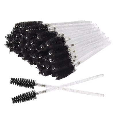 Disposable Eyelash Mascara Wands Spoolies 50PCS - Black