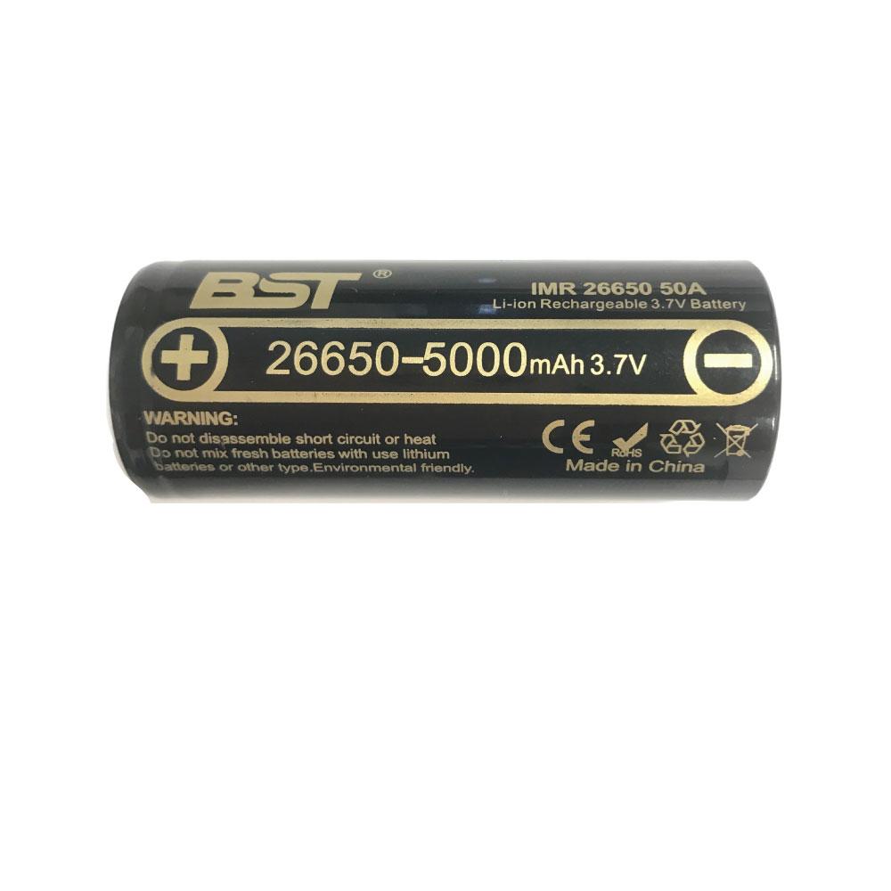 IMR 26650 Rechargeable Batteries - BST 50A 5000mAh 3.7V Lithium Lio-ion Battery