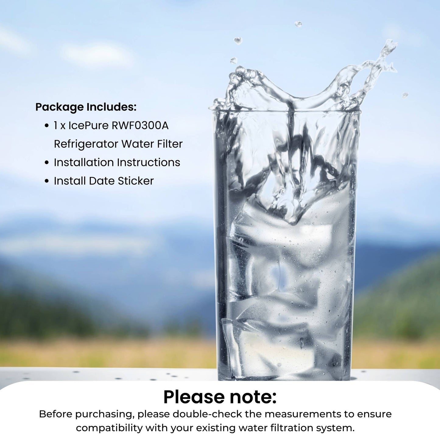 IcePure RWF0300A RFC0300A Inline Fridge Water Filter Replacement 1/4 Inch