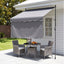 Instahut 2.1M x 1.8M Manual Pivot Arm Awning With Front Curtain Grey