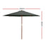 Instahut Outdoor Umbrella 3M Pole Umbrellas Stand Sun Beach Garden Deck Charcoal