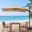 Instahut Outdoor Umbrella 3m Left-right Tilting Cantilever Patio Parasol Beige