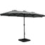 Instahut Outdoor Umbrella Beach Twin Base Stand Garden Sun Shade Charcoal 4.57m
