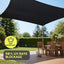 Instahut Sun Shade Sail Cloth 98% UV Block Outdoor Canopy Rectangle 5X6M Black