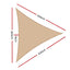 Instahut Waterproof Shade Sail 5x5x5m Rectangle Sand 95% Shade Cloth
