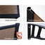 Instahut Window Door Awning Canopy 1.5mx3m Brown Sheet Black Plastic Frame