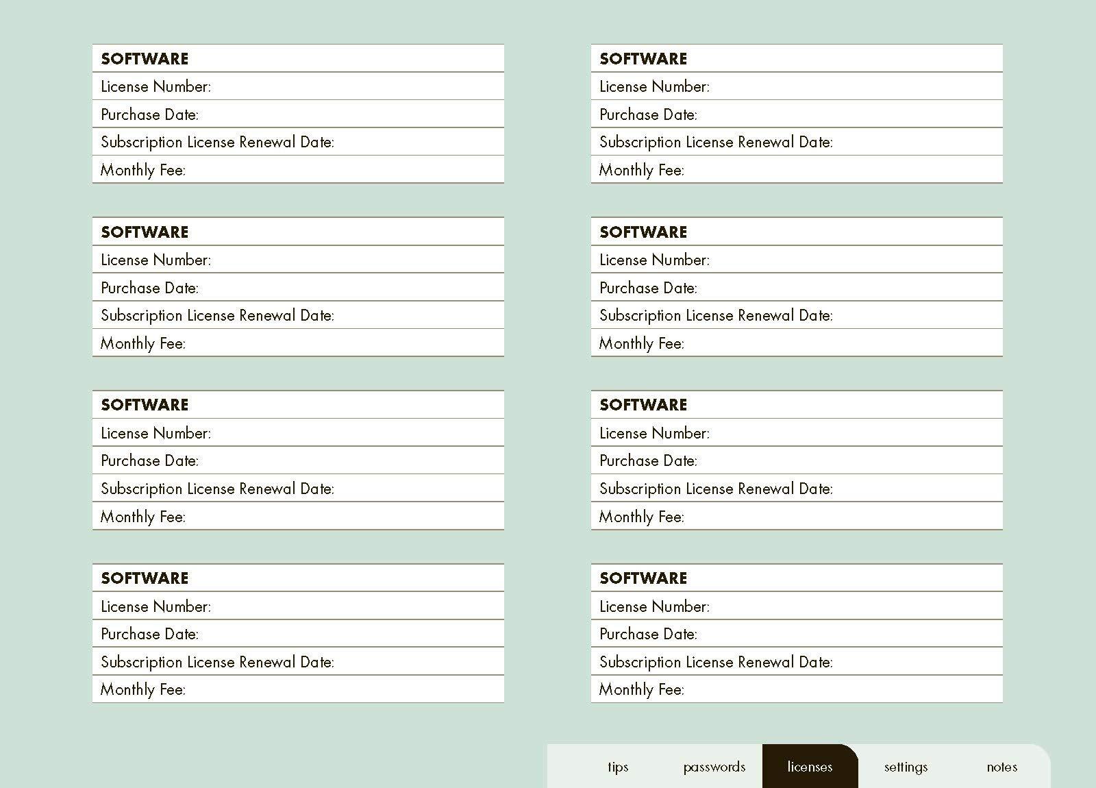 Internet Password Book