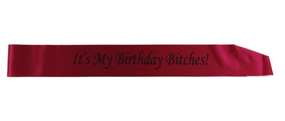 It's My Birthday Bitches! Sash Party - Hot Pink/Black Monotype Font