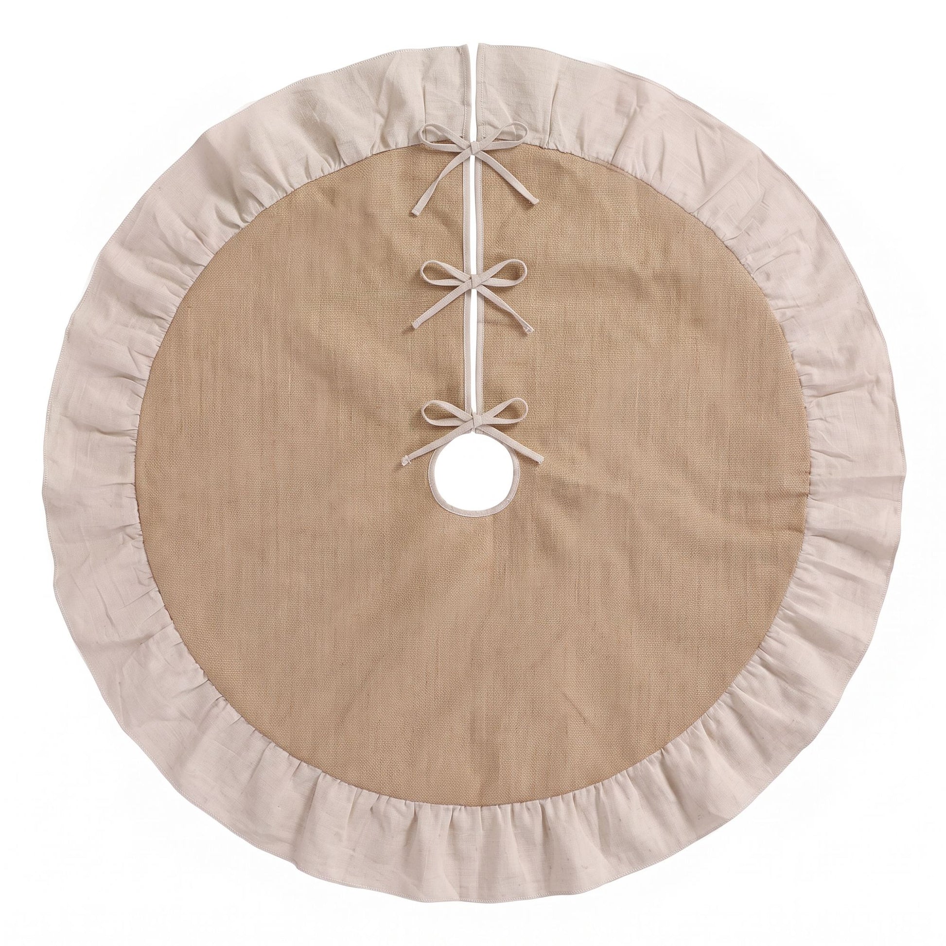 Jingle Jollys 120cm Christmas Tree Skirt Linen Christmas Tree Mat Decor