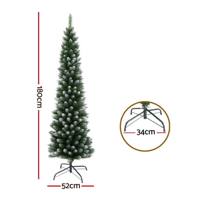 Jingle Jollys 1.8M / 6FT Christmas Tree with Snow 300 Tips Xmas Decoration
