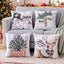 Jingle Jollys Christmas Cushion Covers Set of 4 Pillow Covers 45x45cm with 4 Cute Patterns Blue