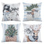Jingle Jollys Christmas Cushion Covers Set of 4 Pillow Covers 45x45cm with 4 Cute Patterns Blue