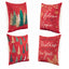Jingle Jollys Christmas Cushion Covers Set of 4 Pillow Covers 45x45cm with 4 Cute Patterns Red