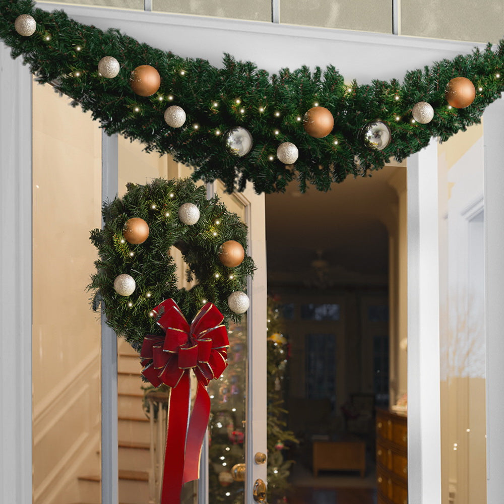 Jingle Jollys Christmas Garland 2.1M Xmas Tree Decoration Green