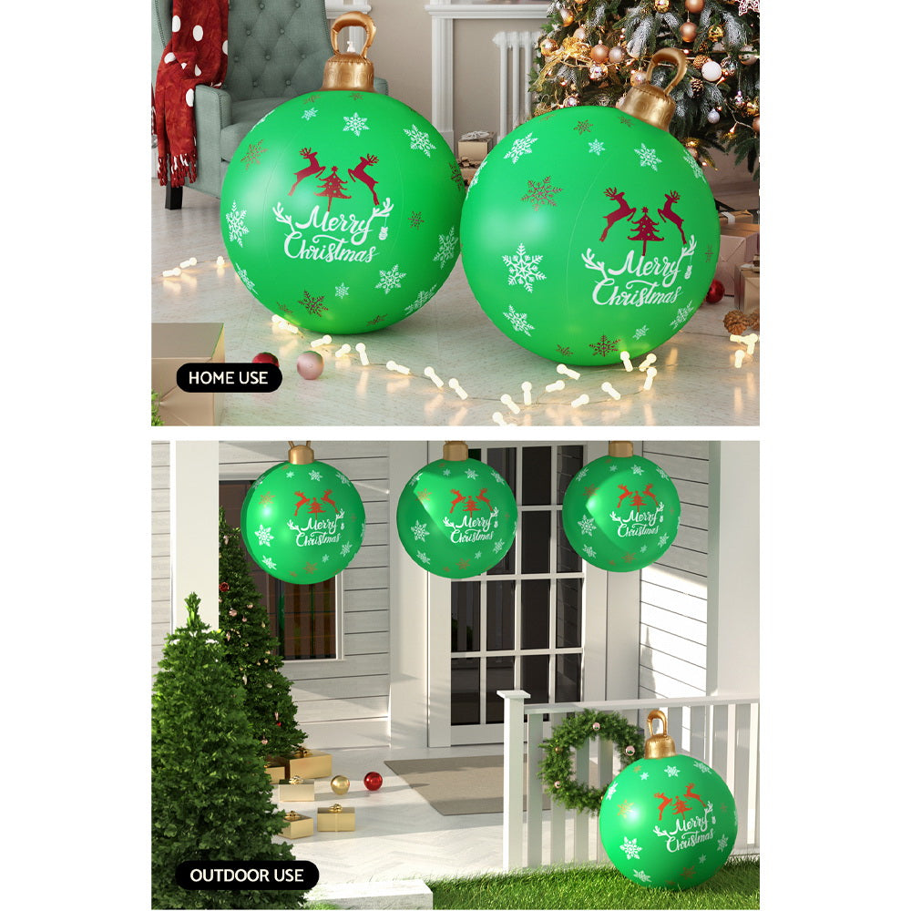 Jingle Jollys Christmas Inflatable Ball 60cm Decoration Giant Bauble Green