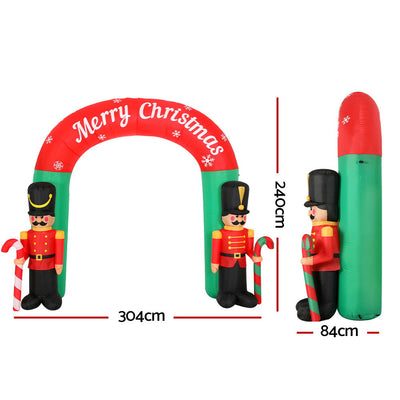 Jingle Jollys Christmas Inflatable Nutcracker Archway 3M Outdoor Decorations