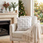 Jingle Jollys Christmas Tree Pillow Covers 2 Packs Cushion Covers Soft Faux Fur Jacquard Throw Pillow Covers 45 x 45cm White