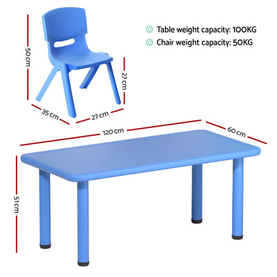 Keezi 9PCS Kids Table and Chairs Set Children Study Desk Furniture Plastic 8 Chairs