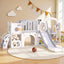 Keezi Kids Slide Swing Set Basketball Hoop Ring Football Outdoor Toys 132cm grey