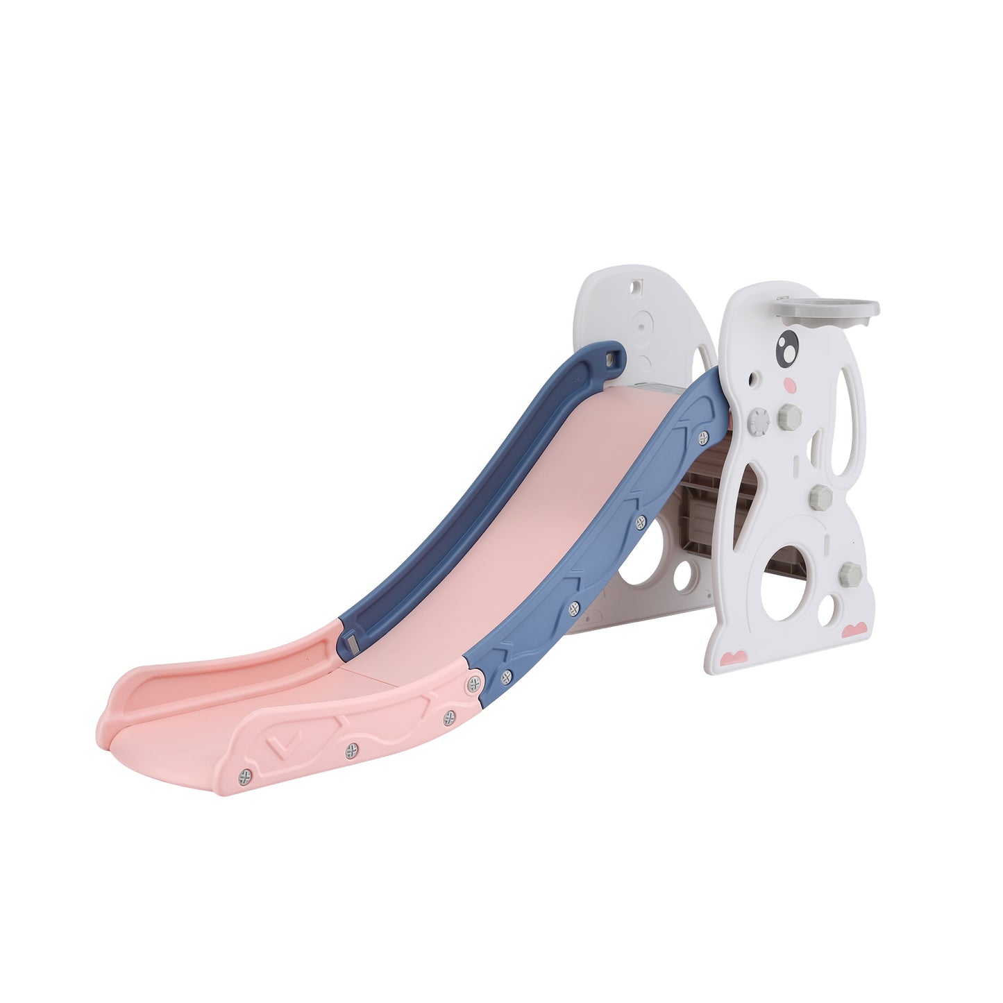 Keezi Kids Slide Set Basketball Hoop Ring Outdoor Playground Toy Rabbit 147cm