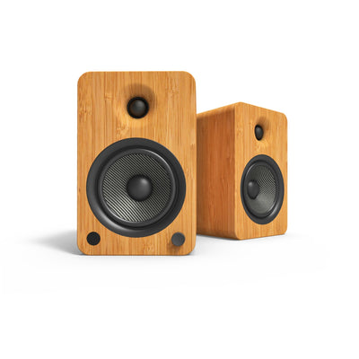 Kanto YU6 200W Powered Bookshelf Speakers with Bluetooth® and Phono Preamp - Pair, Bamboo