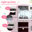 Keezi 102cm Wooden Pretend Kitchen Playset With Apron And Food Set1 Pink