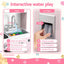 Keezi 102cm Wooden Pretend Kitchen Playset With Apron And Food Set1 Pink