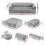Keezi 12PCS Modular Kids Sofa Play Couch Foam Set with Removable Washable Cover Grey Playroom