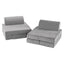 Keezi 12PCS Modular Kids Sofa Play Couch Foam Set with Removable Washable Cover Grey Playroom