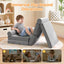 Keezi 12PCS Modular Kids Sofa Play Couch Foam Set with Removable Washable Cover Grey Playroom
