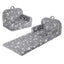 Keezi Kids 2-in-1 Fold Out Sofa Bed with Removable Washable Cover, Carry Handle, Storage Pocket, Glow in the Dark, Grey