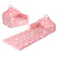 Keezi Kids 2-in-1 Fold Out Sofa Bed with Removable Washable Cover, Carry Handle, Storage Pocket, Glow in the Dark, Pink