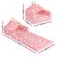 Keezi Kids 2-in-1 Fold Out Sofa Bed with Removable Washable Cover, Carry Handle, Storage Pocket, Glow in the Dark, Pink