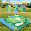 Keezi Kids Golf Play Set Chipping Game, 24 Sticky Balls, Adjustable Club & 2 Hitting Mats for Indoor Outdoor Ages 3-12 Play
