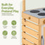 Keezi Kids Kitchen Playset Wooden Play Kitchen Mud Kitchen Toy Kitchen 95cm Tall
