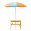 Keezi Kids Outdoor Table and Chairs Picnic Bench Set Umbrella Water Sand Pit Box