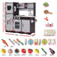 Keezi Kids Play Kitchen Pretend Toy Kitchen With Wooden Play Food Set