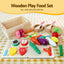Keezi Kids Play Kitchen Pretend Toy Kitchen With Wooden Play Food Set