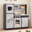 Keezi Kids Play Kitchen Pretend Toy Kitchen With Wooden Play Food Set