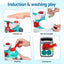 Keezi Kids Pretend Kitchen Sink and Water Playset Fishing Game Toys Play food