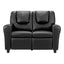 Keezi Kids Recliner Chair 2 Seats PU Leather Sofa Lounge Couch Armchair Black