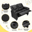 Keezi Kids Recliner Chair 2 Seats PU Leather Sofa Lounge Couch Armchair Black